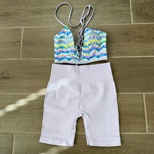 New 2 Piece Swimwear Women’s Shorts sz M & Bikini Top sz S Purple Color Walmart